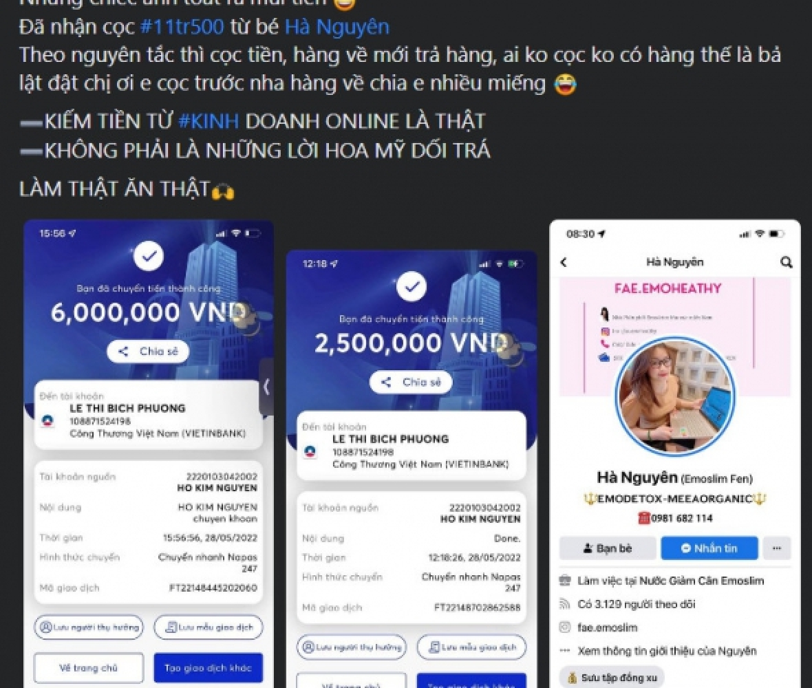 Tiền cọc từ khách sỉ